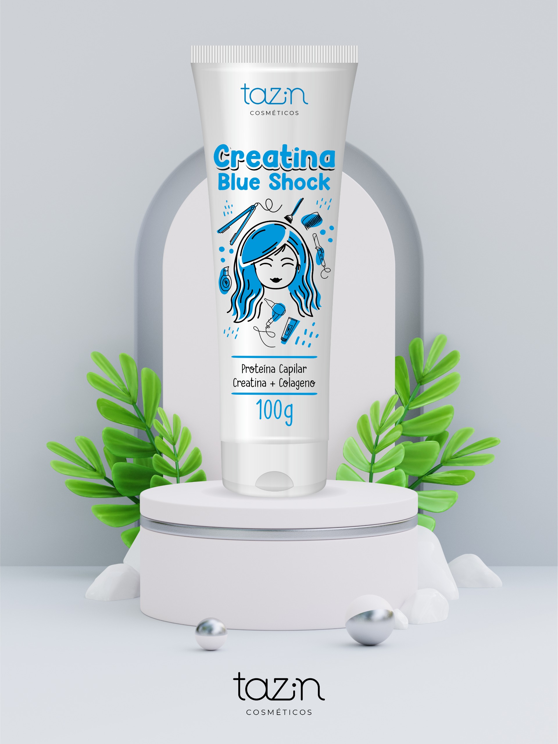 Arte final Creatina Blue Shock somente bisnaga